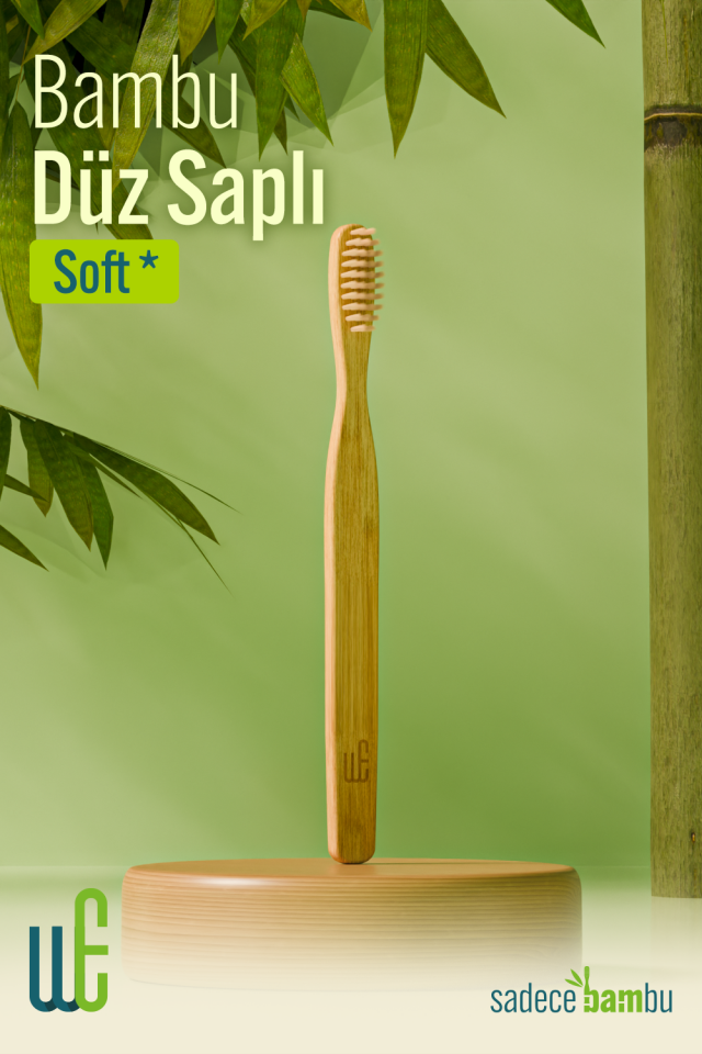 Weways Doğal Bambu Manuel Diş Fırçası Yetişkin (Düz Sap - Soft Uç)