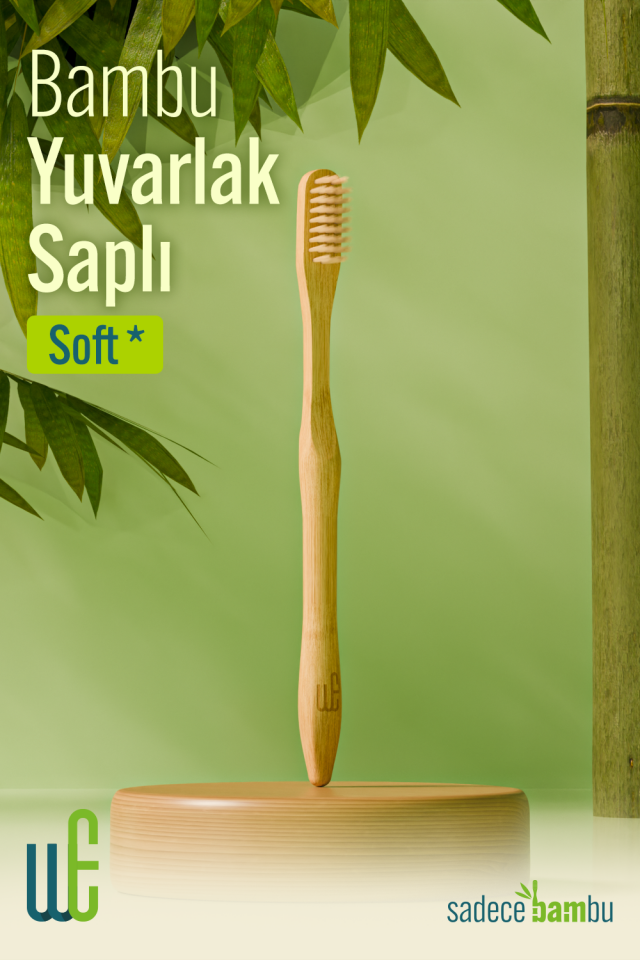 Weways Doğal Bambu Manuel Diş Fırçası Yetişkin (Yuvarlak Sap - Soft Uç)