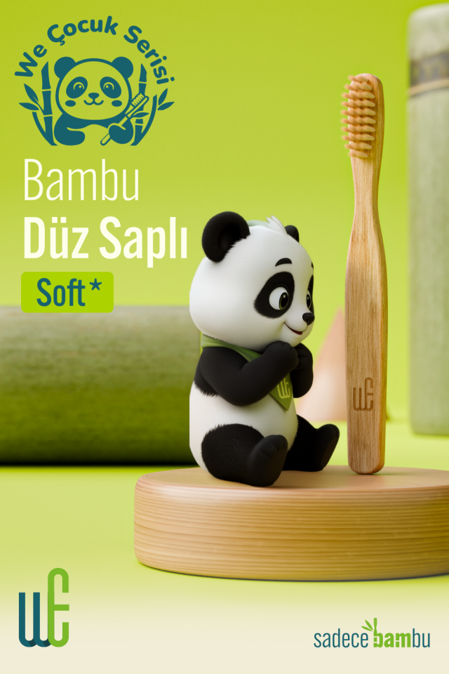 Weways Doğal Bambu Çocuk Diş Fırçası (Düz Sap - Yumuşak Uç)