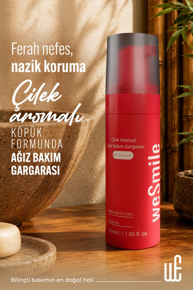 Çilek Aromalı Köpük Ağız Bakım Gargarası